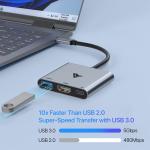 Vaku Luxos ® OMNITRIX 3-IN-1 USB HUB Multiport Adapter 4K HDMI USB 3.0/2.0 Ports