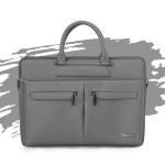 Vaku Luxos® MCQUINN Carbon 14 inch Laptop Bag Premium PU Leather Laptop Sleeve Messenger Bag For Men and Women.